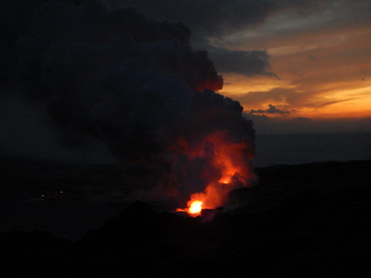 Lava Flowing into the Ocean!